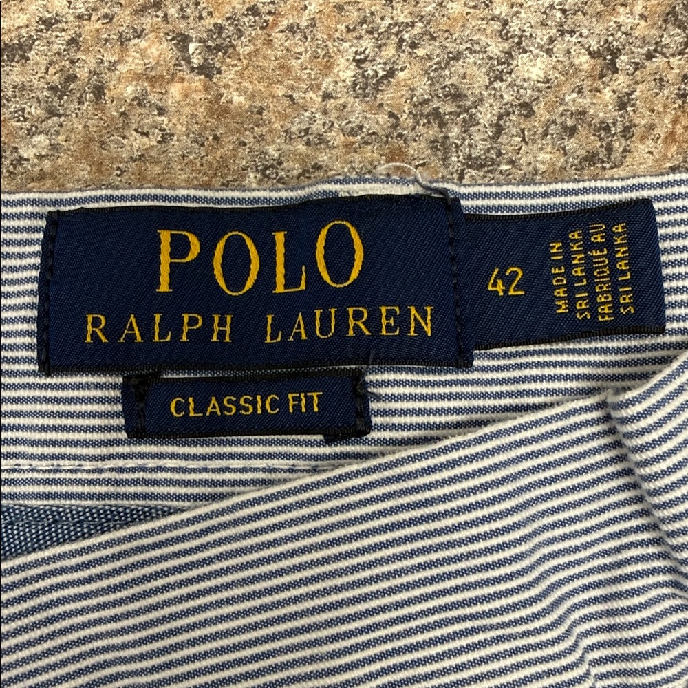Ralph Lauren Navy and White Striped Classic Fit Shorts - Picture 4 of 6